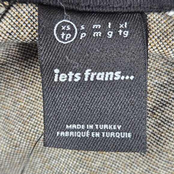 iets frans...Size XS Brown Houndstooth Zip Front Jacket Adj Collar Zip Pockets - Picture 13 of 16